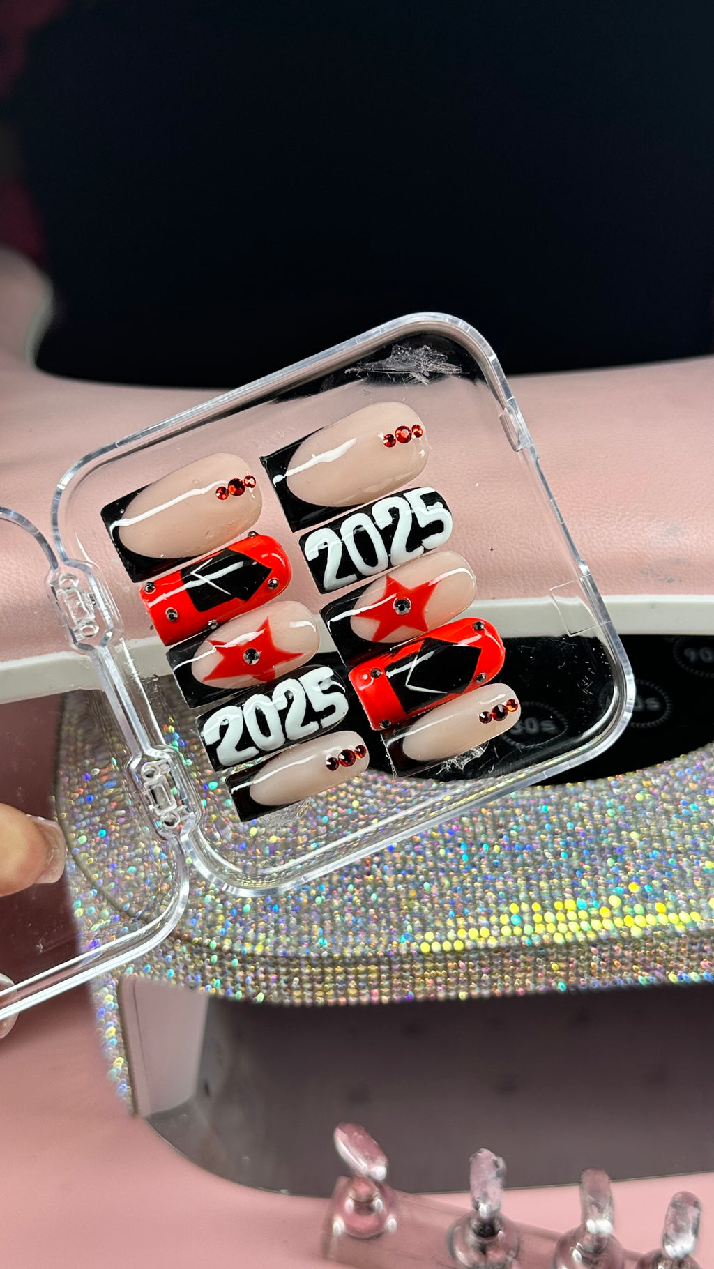 4 Pack Long Custom Acrylic Press On Nails