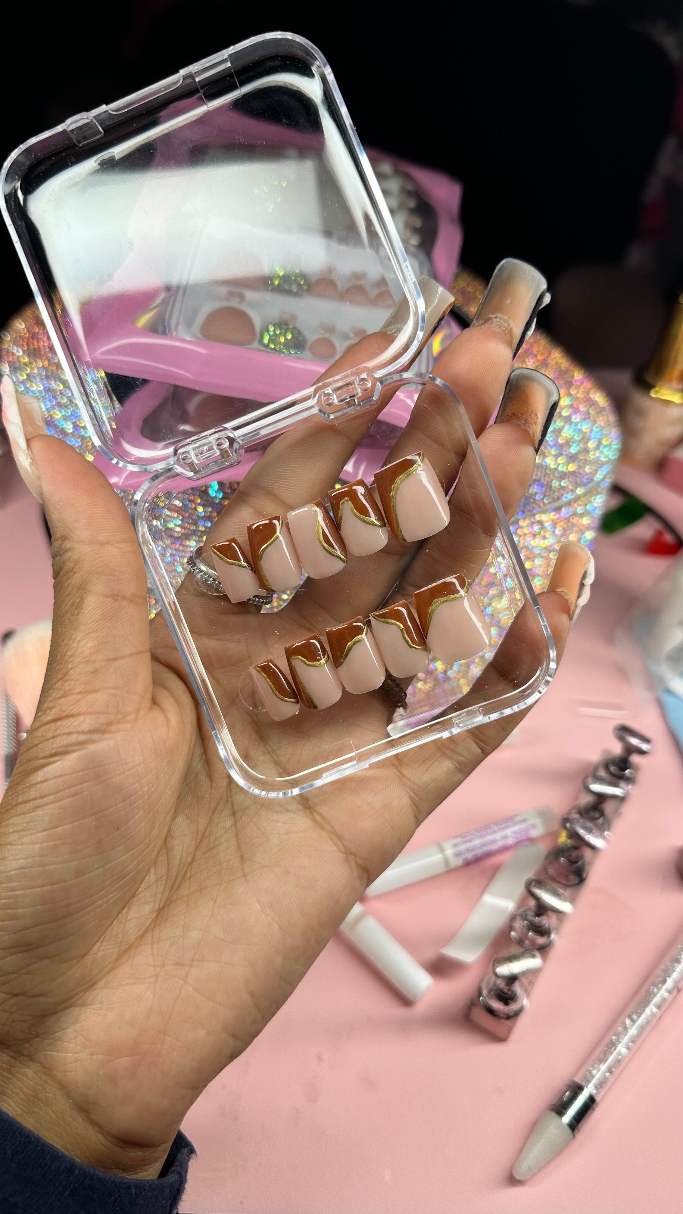 4 Pack Short Custom Acrylic Press On Nails