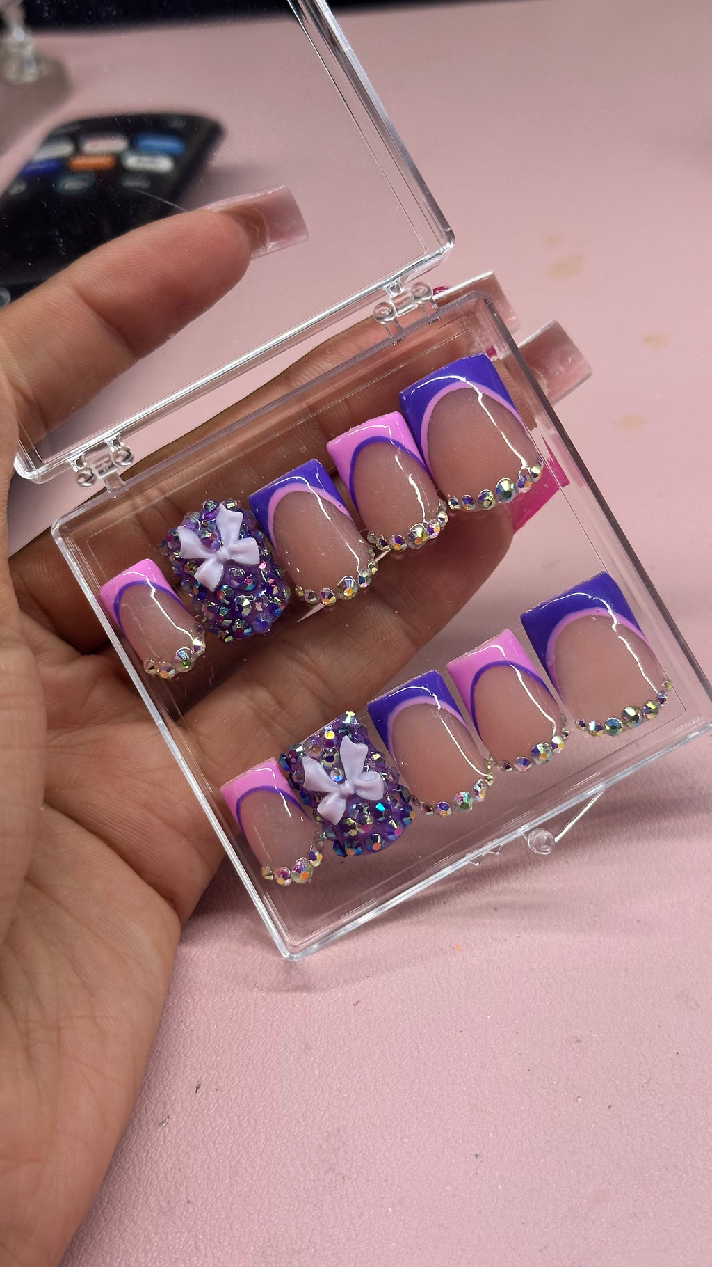 Short Custom Acrylic Press Ons (Extravagant Design)
