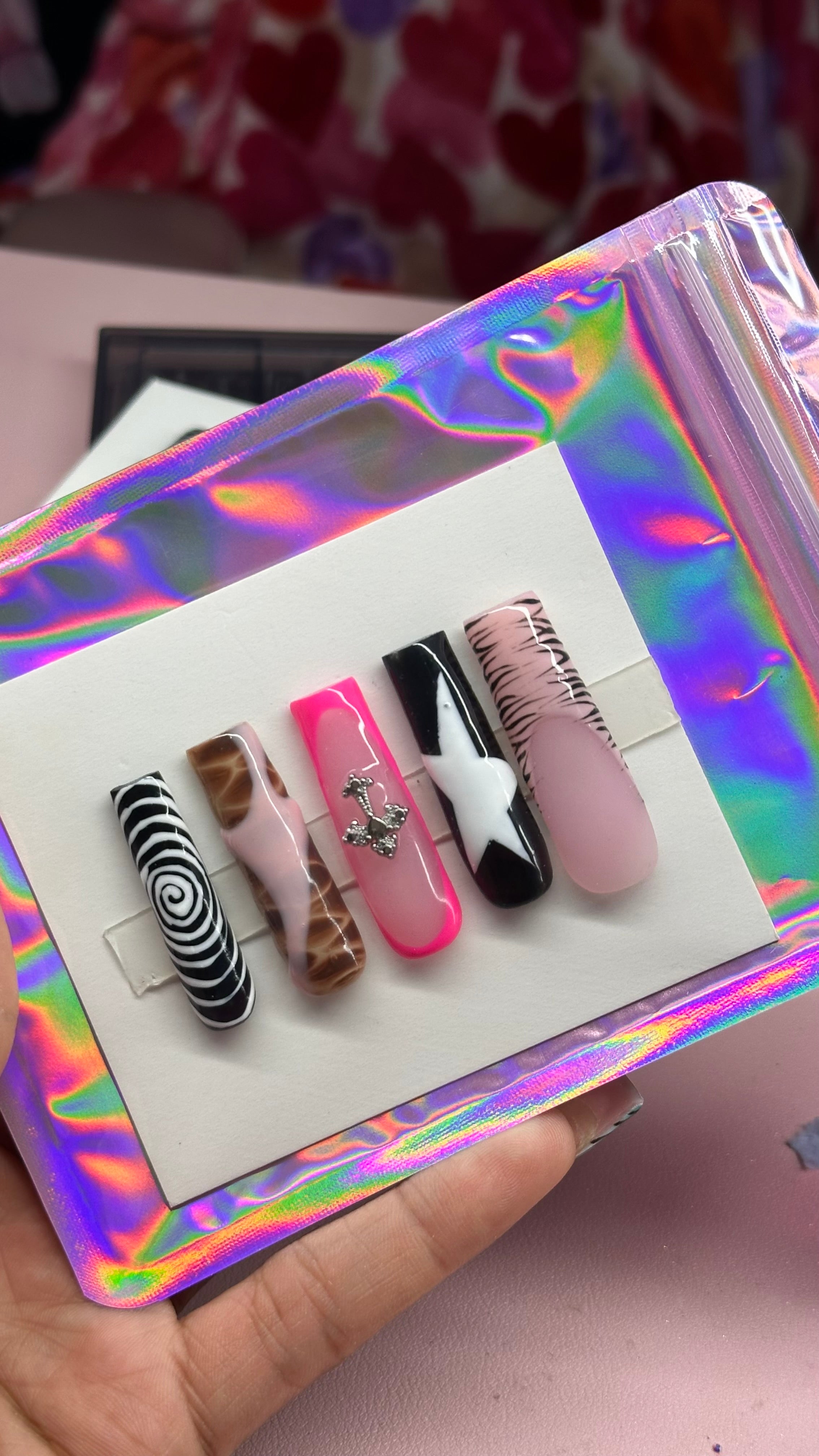 4 Custom Acrylic Press On Nails