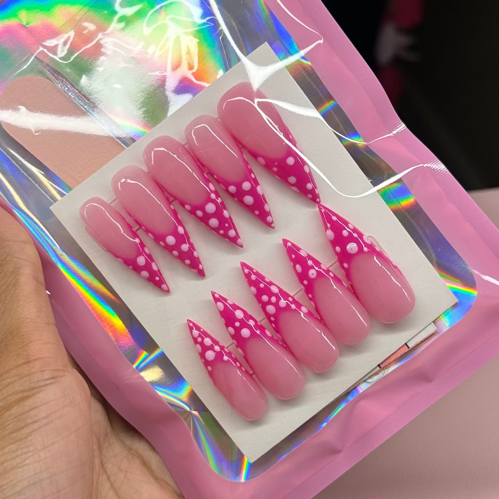 4 Pack Long Custom Acrylic Press On Nails
