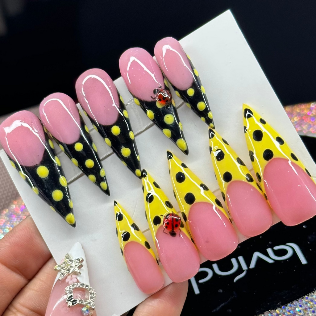 4 Pack Long Custom Acrylic Press On Nails