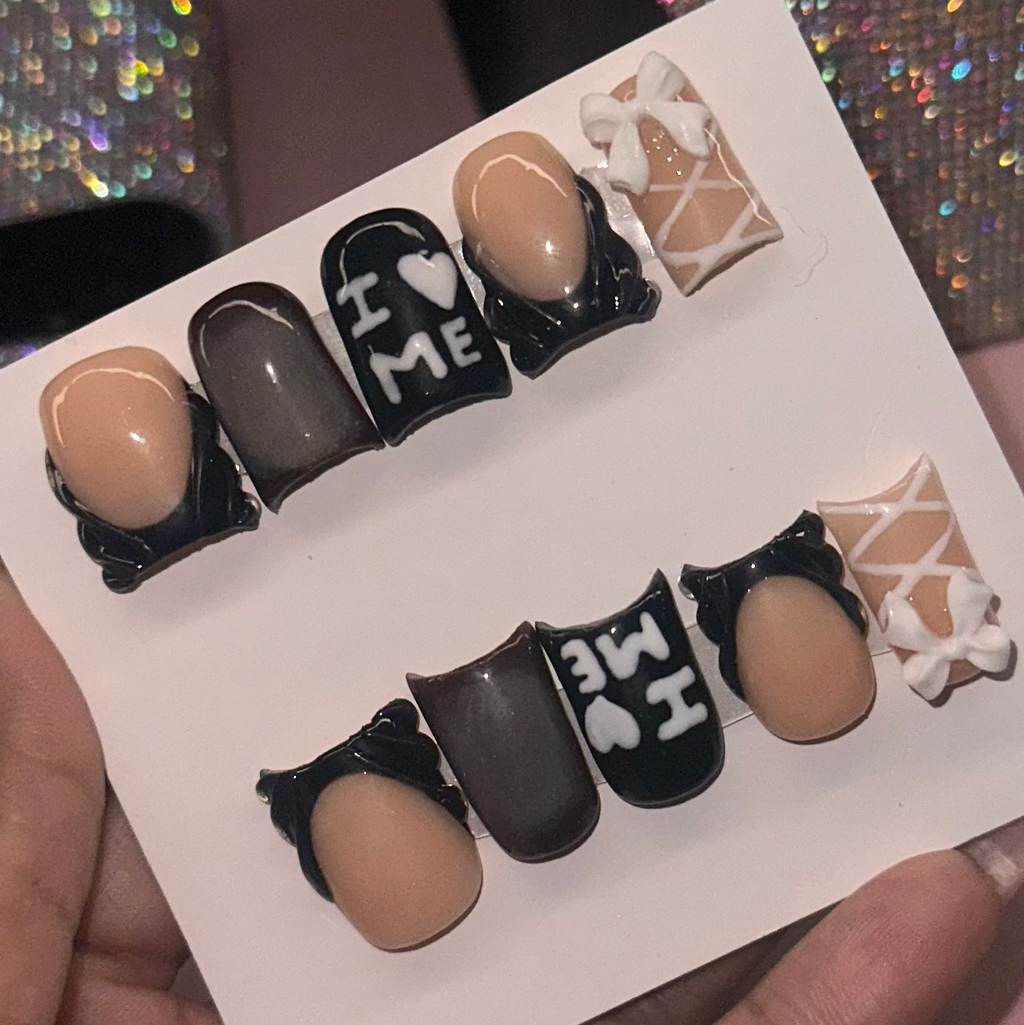 4 Pack Short Custom Acrylic Press On Nails