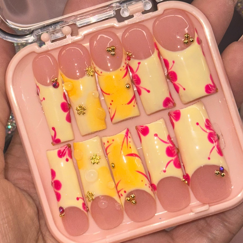 4 Pack Long Custom Acrylic Press On Nails
