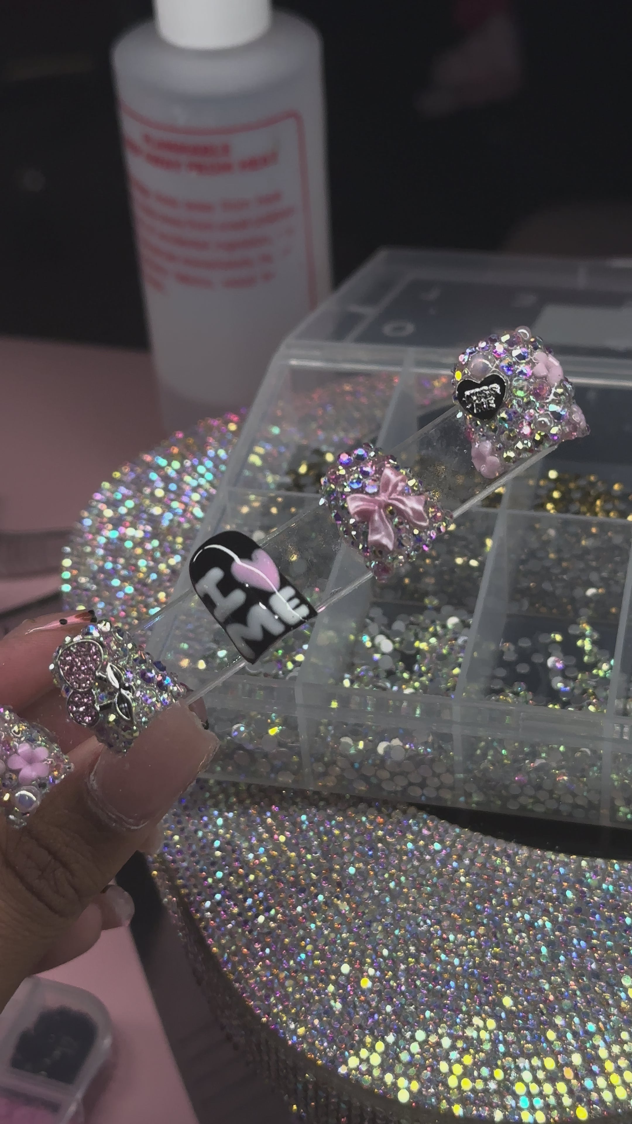 Short Custom Acrylic Press Ons (Extravagant Design)
